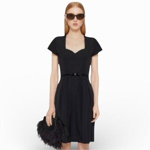 Givenchy 4G-Bow Black Taffeta Mini Dress Size 36/4 NWT